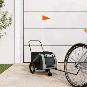 Remolque de bicicleta mascotas hierro tela Oxford gris negro by , pet strollers - Ref: Foro24-93888, Price: 107,76 €, Discoun...