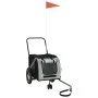 Fahrradanhänger für Haustiere aus Eisen und grauem schwarzen Oxford-Stoff. von , Kinderwagen für Haustiere - Ref: Foro24-9388...