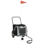 Fahrradanhänger für Haustiere aus Eisen und grauem schwarzen Oxford-Stoff. von , Kinderwagen für Haustiere - Ref: Foro24-9388...