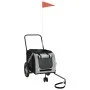 Fahrradanhänger für Haustiere aus Eisen und grauem schwarzen Oxford-Stoff. von , Kinderwagen für Haustiere - Ref: Foro24-9388...