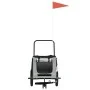 Fahrradanhänger für Haustiere aus Eisen und grauem schwarzen Oxford-Stoff. von , Kinderwagen für Haustiere - Ref: Foro24-9388...