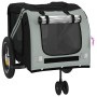 Fahrradanhänger für Haustiere aus Eisen und grauem schwarzen Oxford-Stoff. von , Kinderwagen für Haustiere - Ref: Foro24-9388...