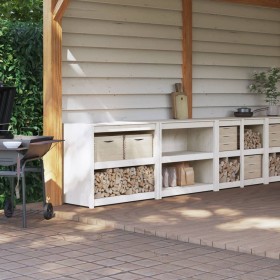 Muebles de cocina de exterior 2 pzas madera maciza pino blanco