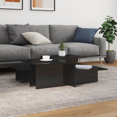 Mesas de centro 2 uds madera de ingeniería negro brillante by , Coffee table - Ref: Foro24-3216156, Price: 86,73 €, Discount: %