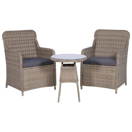 3 Stk. Gartentisch und Stühle und Kissen synthetisches Rattan braun von vidaXL, Gartensets - Ref: Foro24-44149, Preis: 268,72...