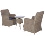 Garden table and 3-piece chair set with brown synthetic rattan cushions. by vidaXL, Garden sets - Ref: Foro24-44149, Price: 2...