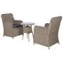Garden table and 3-piece chair set with brown synthetic rattan cushions. by vidaXL, Garden sets - Ref: Foro24-44149, Price: 2...