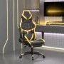 Gaming-Stuhl mit Massage und Fußstütze aus schwarzgoldenem Kunstleder von , Gaming-Stühle - Ref: Foro24-345436, Preis: 126,40...