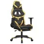 Gaming-Stuhl mit Massage und Fußstütze aus schwarzgoldenem Kunstleder von , Gaming-Stühle - Ref: Foro24-345436, Preis: 126,40...