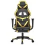 Gaming chair with massage and footrest black gold synthetic leather by , Gaming chairs - Ref: Foro24-345436, Price: 126,08 €,...