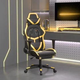 Gaming chair with footrest black gold synthetic leather by , Gaming chairs - Ref: Foro24-3143678, Price: 126,08 €, Discount: %