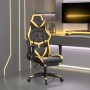 Gaming-Stuhl mit Fußstütze aus schwarzgoldenem Kunstleder von , Gaming-Stühle - Ref: Foro24-3143678, Preis: 128,03 €, Rabatt: %