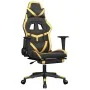 Silla gaming con reposapiés cuero sintético negro dorado de , Sillones para videojuegos - Ref: Foro24-3143678, Precio: 126,08...