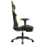 Silla gaming con reposapiés cuero sintético negro dorado de , Sillones para videojuegos - Ref: Foro24-3143678, Precio: 126,08...