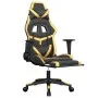 Silla gaming con reposapiés cuero sintético negro dorado de , Sillones para videojuegos - Ref: Foro24-3143678, Precio: 126,08...