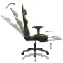 Silla gaming con reposapiés cuero sintético negro dorado de , Sillones para videojuegos - Ref: Foro24-3143678, Precio: 126,08...
