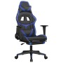 Gaming chair with massage and footrest in black blue synthetic leather by , Gaming chairs - Ref: Foro24-345434, Price: 134,33...