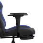 Gaming chair with massage and footrest in black blue synthetic leather by , Gaming chairs - Ref: Foro24-345434, Price: 134,33...