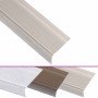 Perfiles de peldaños forma de L 15 uds aluminio champán 90 cm