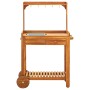 Carrito de cocina exterior madera maciza acacia 92x43,5x141,5cm de vidaXL, Carros de cocina y comedor - Ref: Foro24-43986, Pr...