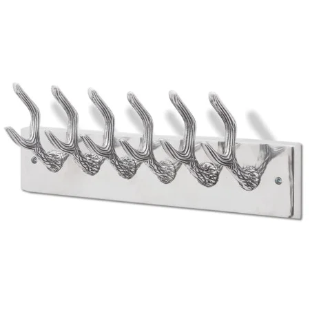 Aluminum hanger with hooks for clothes, coats (Silver) by , Hat and coat racks - Ref: Foro24-242339, Price: 40,83 €, Discount: %