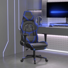 Gaming chair with footrest black blue synthetic leather by , Gaming chairs - Ref: Foro24-3143676, Price: 134,33 €, Discount: %
