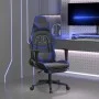 Silla gaming con reposapiés cuero sintético negro azul de , Sillones para videojuegos - Ref: Foro24-3143676, Precio: 132,19 €...
