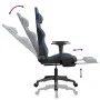 Gaming-Stuhl mit Fußstütze aus schwarzem, blauem Kunstleder von , Gaming-Stühle - Ref: Foro24-3143676, Preis: 132,19 €, Rabat...