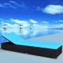 Lounger with black synthetic rattan cushion by vidaXL, Loungers - Ref: Foro24-44406, Price: 158,26 €, Discount: %