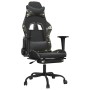 Gaming-Stuhl mit Fußstütze aus schwarzem Camouflage-Kunstleder von , Gaming-Stühle - Ref: Foro24-3143664, Preis: 121,83 €, Ra...