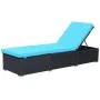 Lounger with black synthetic rattan cushion by vidaXL, Loungers - Ref: Foro24-44406, Price: 158,26 €, Discount: %