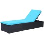 Tumbona con cojín ratán sintético negro de vidaXL, Tumbonas - Ref: Foro24-44406, Precio: 124,59 €, Descuento: %