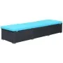 Lounger with black synthetic rattan cushion by vidaXL, Loungers - Ref: Foro24-44406, Price: 158,26 €, Discount: %