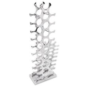 Silbernes Weinregal aus Aluminium für 27 Flaschen von , Weinregale - Ref: Foro24-243503, Preis: 162,21 €, Rabatt: %