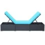 Liege mit schwarzem synthetischem Rattankissen von vidaXL, Liegen - Ref: Foro24-44406, Preis: 158,26 €, Rabatt: %
