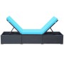 Tumbona con cojín ratán sintético negro de vidaXL, Tumbonas - Ref: Foro24-44406, Precio: 124,59 €, Descuento: %