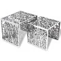 Silver aluminum square side table 2 units by , Side tables - Ref: Foro24-243508, Price: 250,47 €, Discount: %