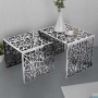 Silver aluminum square side table 2 units by , Side tables - Ref: Foro24-243508, Price: 229,74 €, Discount: %