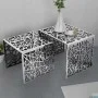 Silver aluminum square side table 2 units by , Side tables - Ref: Foro24-243508, Price: 250,47 €, Discount: %
