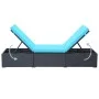 Lounger with black synthetic rattan cushion by vidaXL, Loungers - Ref: Foro24-44406, Price: 158,26 €, Discount: %