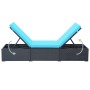 Tumbona con cojín ratán sintético negro de vidaXL, Tumbonas - Ref: Foro24-44406, Precio: 124,59 €, Descuento: %