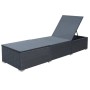 Tumbona con cojín ratán sintético negro de vidaXL, Tumbonas - Ref: Foro24-44406, Precio: 124,59 €, Descuento: %