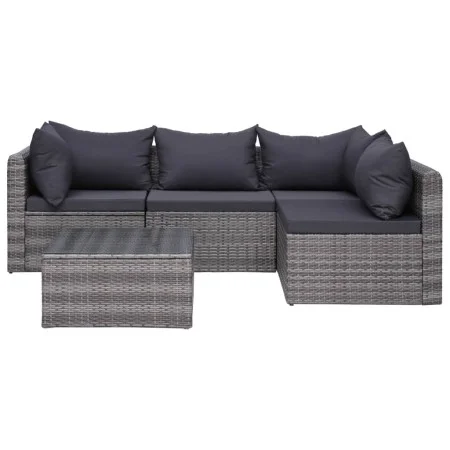 Garden furniture and cushions set 5 pcs. gray synthetic rattan by vidaXL, Garden sets - Ref: Foro24-44160, Price: 364,36 €, D...