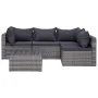 Garden furniture and cushions set 5 pcs. gray synthetic rattan by vidaXL, Garden sets - Ref: Foro24-44160, Price: 364,36 €, D...