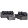 Garden furniture and cushions set 5 pcs. gray synthetic rattan by vidaXL, Garden sets - Ref: Foro24-44160, Price: 364,36 €, D...