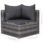 Garden furniture and cushions set 5 pcs. gray synthetic rattan by vidaXL, Garden sets - Ref: Foro24-44160, Price: 364,36 €, D...