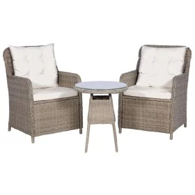 Garden table and chairs 3 pieces and brown synthetic rattan cushions by vidaXL, Garden sets - Ref: Foro24-44150, Price: 364,5...