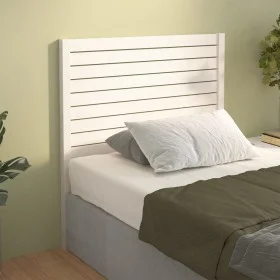 Bettkopfteil aus massivem weißem Kiefernholz, 81 x 4 x 100 cm von , Kopf- und Fußteile - Ref: Foro24-818996, Preis: 55,83 €, ...