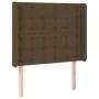 Headboard with LED in dark brown fabric 93x16x118/128 cm by , Headboards and footboards - Ref: Foro24-3124467, Price: 88,90 €...