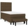 Box spring bed with dark brown fabric mattress 90x200 cm by , Beds and slatted bases - Ref: Foro24-3136888, Price: 369,59 €, ...